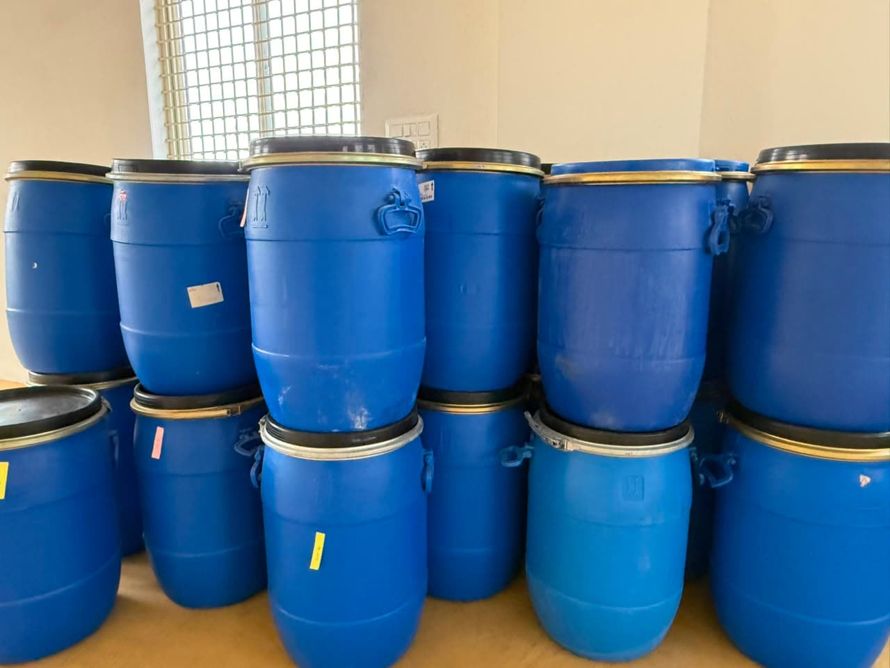 Ingredient storage drums at an EvoGenix-associated facility